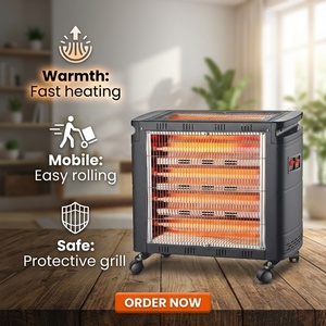 <span class=keywords><strong>Chauffage</strong></span> électrique portable double face en métal à quartz, <span class=keywords><strong>le</strong></span> plus vendu, avec protection contre la surchauffe et la renversement, idéal pour l'hiver - Product Image 2