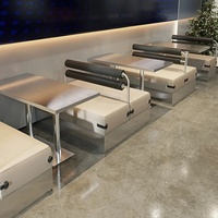 Ensemble de mobilier modulaire OEM/ODM en acier inoxydable pour restaurants commerciaux, cafés, salons de desserts et banquets : tables et chaises