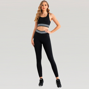 Nueva Ropa Deportiva al por Mayor, Stock Listo para Enviar, Leggings Negros para Gimnasio, Ropa de Fitness, Conjunto de Brasier y Pantalones de Yoga con Banda Personalizada - Product Image 5