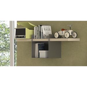 Libreria a parete GALLERY WALL, 123 CM, olmo e grigio - Product Image 1