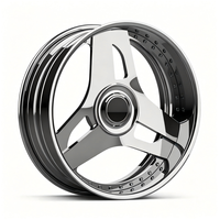 Nouvelles Jantes Premium Monobloc en Alliage d'Aluminium Forgé à Trois Rayons Profonds, 17-26 Pouces, Finition Argentée, Adaptation Universelle pour Pick-up