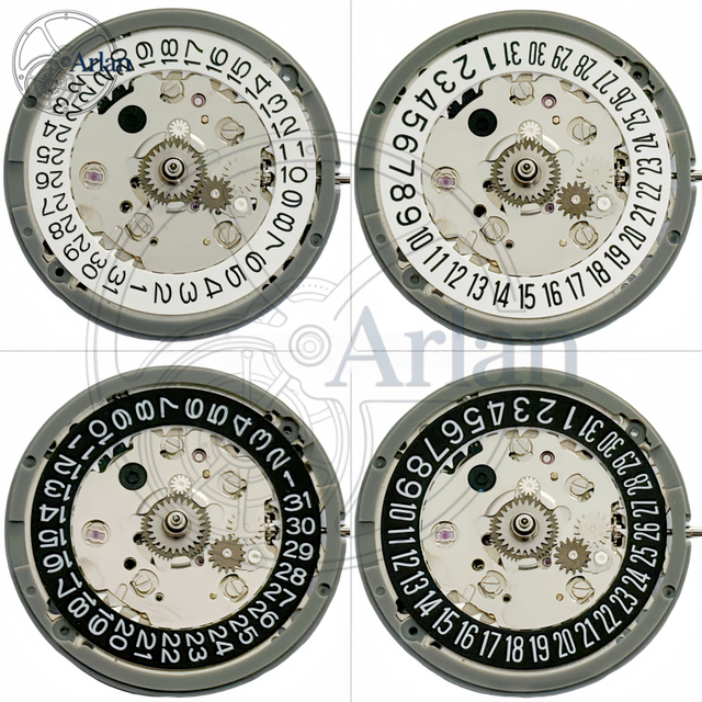 New Miyota Japanese NH34A Stainless Steel Automatic Mechanical Movement-GMT 4-needle Optional Luminescent Effect for Watch