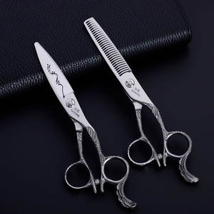 กรรไกรตัดผมมืออาชีพคาวาโมโตะ 6 นิ้ว ชุด 5 ชิ้น สไตล์ขนนก สแตนเลส 440C ด้ามยาว ใบมีดคม - Product Image 2
