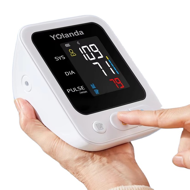 Factory-Priced Digital Wrist Blood Pressure Monitor Full Automatic Big HD Screen Rechargeable Upper Arm Model Plastic Electric