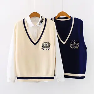 Factory Hot Selling Primaire En Secundaire Scholieren Mouw Minder Breien Britse Stijl Schooluniform Oem