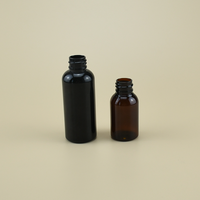 Flacon en PET ambré foncé de 30 ml et 60 ml avec pompe distributrice en PP, contenant cosmétique pour huile essentielle pour les soins des cheveux et de la peau