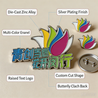 Pin de Solapa Esmaltado Multicolor con Forma Personalizada, Logotipo en Relieve, Chapado en Plata, Aleación de Zinc, Insignia Metálica para Eventos y Souvenirs