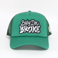 Gorra Trucker de Espuma de Poliéster Personalizable de Alta Calidad con Logotipo Bordado, 5 Paneles, Verde, Moda, Deportes al Aire Libre, Gorras Trucker para Hombre