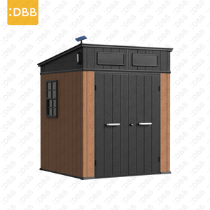 Abri <span class=keywords><strong>de</strong></span> <span class=keywords><strong>jardin</strong></span> 6x8 pieds à toit en pente en résine avec porte verrouillable et 2 aérations, abri en plastique durable <span class=keywords><strong>pour</strong></span> rangement extérieur d'<span class=keywords><strong>outils</strong></span> <span class=keywords><strong>de</strong></span> <span class=keywords><strong>jardin</strong></span> - Product Image 1
