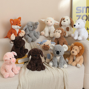 Jouets en peluche personnalisés en gros : Adorables animaux assis (Lion, Renard, Koala, <span class=keywords><strong>Chien</strong></span>, Mouton) – Poupées en peluche pour cadeaux d'enfants et décoration intérieure - Product Image 1