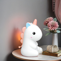 Veilleuse LED en silicone miniature colorée pour chambre d'enfant, avec contrôle tactile, intensité réglable et rechargeable