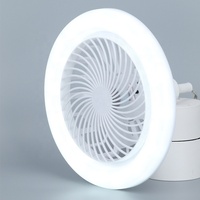 Kit de ventilateur de plafond intérieur avec lumière LED, moteur AC, 3 vitesses, douille E27, 30W, dimmable, 3 couleurs réglables, lampe ventilateur pour chambre à coucher