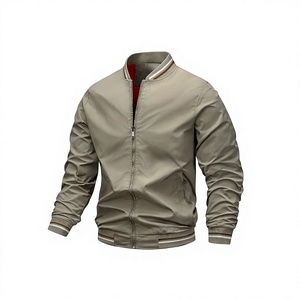 Chaqueta Varsity de Satén Color Caqui de Calidad de Fábrica, con Logotipo Personalizado Bordado, Acolchada, Estilo Casual de Béisbol, Cierre de Cremallera, Cuello Alto - Product Image 1
