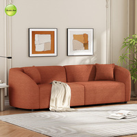 Canapé d'angle 3 places en tissu bouclé beige, style minimaliste français moderne, personnalisable pour salon, maison, hôtel
