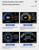 Affichage tête haute (HUD) avec connexion GPS et OBD, écran TFT 16:9 noir pour placement sur tableau de bord
