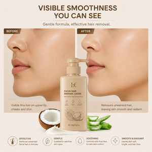 Crème dépilatoire pour le visage Lance OEM/ODM à l'huile de noix de coco pour femmes - Épilation douce pour le visage et le corps, peaux sensibles - Product Image 4