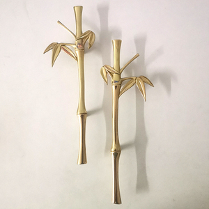 别墅公寓酒店家具五金装饰创意黄铜竹枝橱柜门拉手抽屉拉手 - Product Image 2