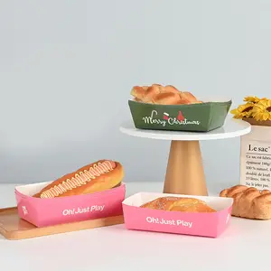 Корзина с логотипом на заказ, лоток для быстрого питания, картофель фри, одноразовый торт, хот-дог, бумажная коробка для лодок