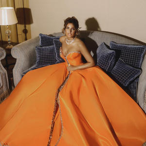 Abiti da sera eleganti arancioni lunghi in stile arabico 2024 lusso <span class=keywords><strong>con</strong></span> <span class=keywords><strong>spacco</strong></span> <span class=keywords><strong>laterale</strong></span> <span class=keywords><strong>nero</strong></span> Dubai abiti da donna per festa di nozze Scz010-1 - Product Image 1