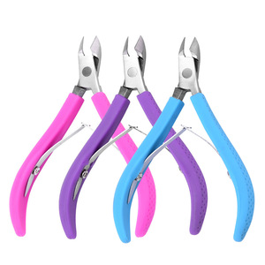 New Arrival Silicone Rubber Handle Stainless Steel Toe <b>Nail</b> Cuticle Clipper Plier Cuticle Nipper - Product Image 1