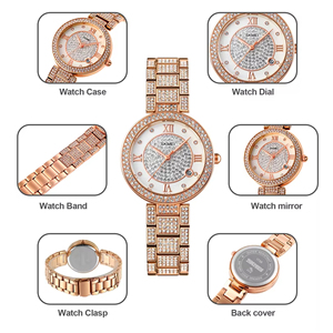 VVS Montre Femme Dorée Quartz Bracelet Étanche Mode Usine Fournisseur Vente en Gros - Product Image 3
