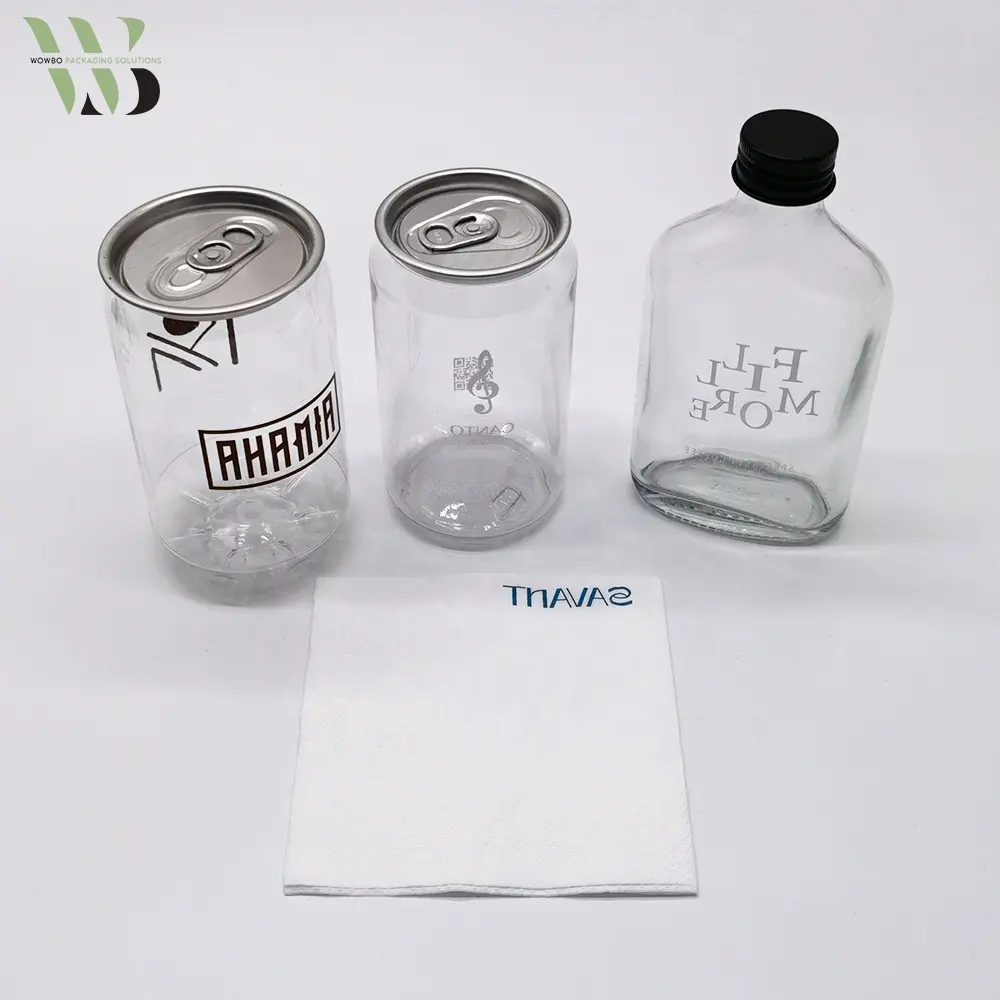 350ml 500ml PET Beverage Bottles Plastic Can For Beverage Milk Juice