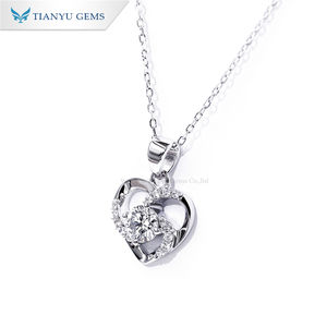 Tianyu Moissanite Heart-Shaped Openwork Pendant <b>Necklace</b> a unique and exquisite piece perfect for women and an anniversary gift - Product Image 1