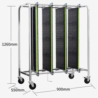 Chariot de stockage ESD réglable pour circuits imprimés, en acier inoxydable, pour ligne de production SMT, sécurité antistatique
