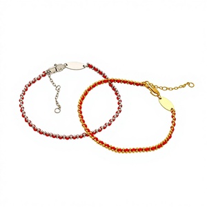 25 Nuevas Joyas <span class=keywords><strong>de</strong></span> Regalo para Parejas, <span class=keywords><strong>de</strong></span> Alta Gama y Lujo Ligero, Chapadas en Oro, con Cuerda Roja Francesa y Hierro del Signo Zodiacal, Unisex, para Oficina/Trabajo - Product Image 1