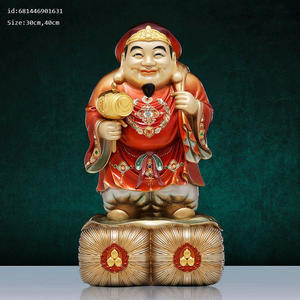 MSA中国卸売マハカラ富の神装飾品小型真鍮風水仏像家の装飾販売中 - Product Image 1