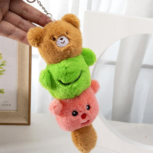 Wholesale Cartoon LED Copper Keychains Cute Bear Bags Pendants <b>Doll</b> Pattern Safe Toy <b>Accessories</b> Gifts - Product Image 4