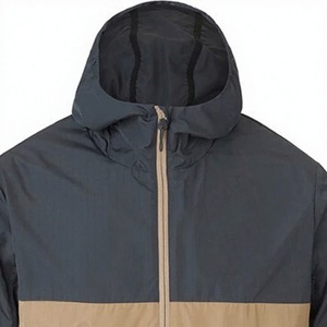 <b>Men</b> Windbreaker Jacket Color Blocking Design Polyester Shell Zipper Closure Casual Winter Front Logo - Product Image 3
