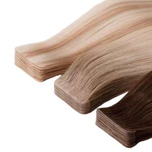 Extensions de cheveux humains en gros, invisibles, européennes, 100% Remy, cuticules intactes, double trame, teintes, double trame à la machine, sans colle - Product Image 3