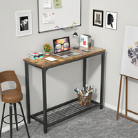 Table console moderne minimaliste en métal pour salon, table d'appoint de canapé, panneau en bois MDF, étagères en maille, rangement, hôtel, villa, salle à manger