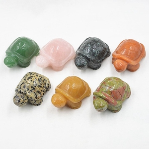 2 pulgadas múltiples tallado de piedras preciosas, escultura Animal, Aventurina roja talla de piedra tortuga estatua - Product Image 6
