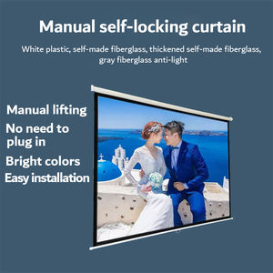 Pantalla de Proyección Manual de 120 Pulgadas con Sistema de Autobloqueo / Pantalla de Proyección Desplegable para Montaje en Pared y Techo, Blanca Mate - Product Image 2