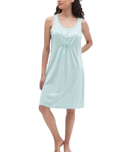 Camicie <span class=keywords><strong>da</strong></span> <span class=keywords><strong>notte</strong></span> in <span class=keywords><strong>cotone</strong></span> 100% <span class=keywords><strong>da</strong></span> donna con girocollo morbido a maniche corte in Jersey personalizzato di fabbrica - Product Image 1