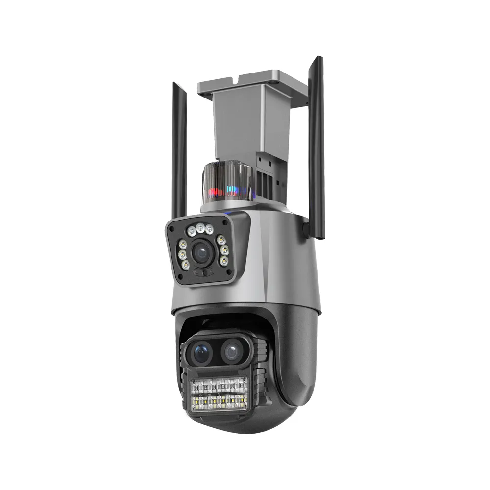 Интеллектуальная камера-будильник iCSee 9MP, 4K, 3 объектива, 8X зум, 360 AI PTZ, видеонаблюдение, уличная Wi-Fi камера с сиреной, красочная ночь