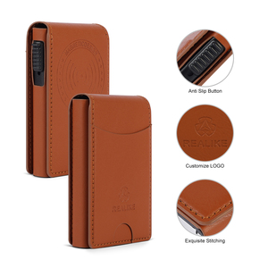 Portefeuille porte-cartes automatique avec blocage RFID et logo personnalisé, porte-cartes magnétique en cuir PU fin de qualité supérieure pour iPhone - Product Image 5