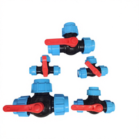 Conector Rápido para Tubo de Água PE 1/2\" 3/4\" 1\" 1.2\" 1.5\" 20/25/32/40/50/63mm Válvula em T