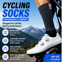 Chaussettes de cyclisme aérodynamiques à 6 bandes, chaussettes de vélo aérodynamiques