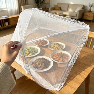 Food <b>Cover</b> <b>Table</b> <b>Cover</b> Foldable Polyester Washable Household Use Large Size - Product Image 2