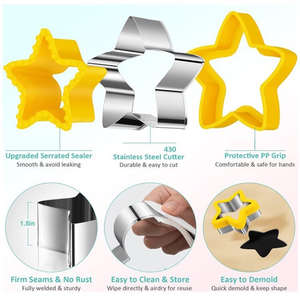 Dinosaure <span class=keywords><strong>Mickey</strong></span> Coeur Étoile Carré Rond Cookie Moule Alimentaire Légumes Fruits Coupe-Sandwich Cutter pour Enfants DIY Ustensiles De Cuisson Outils - Product Image 6