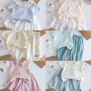 高品质批发婴儿服装短袖连裤男孩女孩服装儿童服装套装 - Product Image 6