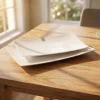 Assiettes en mélamine blanches réutilisables, pièces, vente en gros