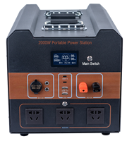 Station d'alimentation portable légère 2000W MPPT à onde sinusoïdale pure LiFePO4 2048Wh, batterie de secours d'urgence extérieure stable longue durée