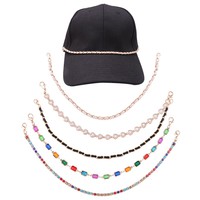 En gros, chaînes décoratives pour chapeaux, détachables, DIY, en métal, avec strass, style baseball, pour camionneurs et chapeaux de femme, accessoires de chaîne