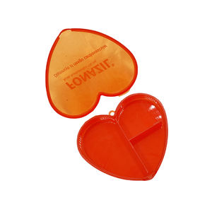 Produk kustom penjualan paling laris kemasan kotak pil 3 kompartemen kotak pil berbentuk hati plastik - Product Image 2