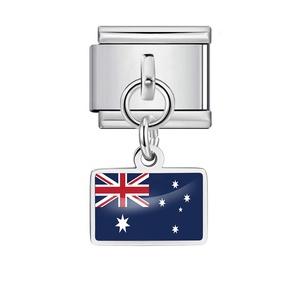 Wholesale Italian Charm Bracelets National Flag Module Pendant Bracelet Fashion 9mm Stainless Steel Bracelet DIY Jewelry Gift - Product Image 5