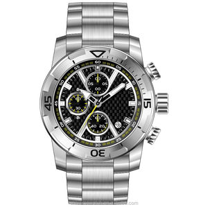 Montres-bracelets pour hommes avec cadran personnalisé, en acier inoxydable, multifonctionnelles, mouvement chronographe, U2753 - Product Image 5